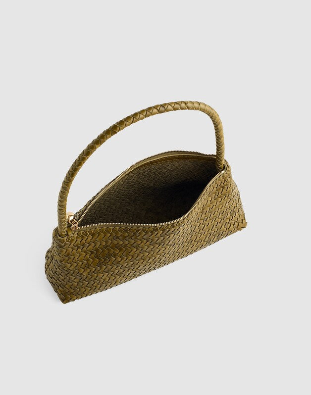 The Signature Woven Mini Zip Shoulder Bag CLASSIC OLIVE