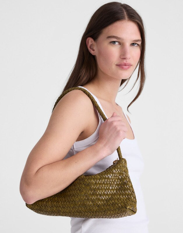 The Signature Woven Mini Zip Shoulder Bag CLASSIC OLIVE