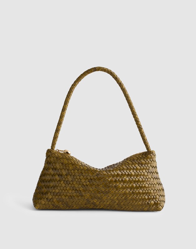 The Signature Woven Mini Zip Shoulder Bag CLASSIC OLIVE