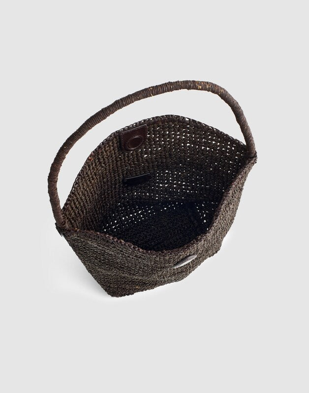 The Signature Woven Shoulder Bag DARK CAROB