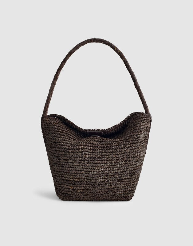 The Signature Woven Shoulder Bag DARK CAROB