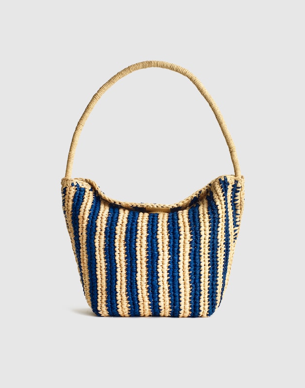 The Signature Woven Shoulder Bag RETRO BLUE STRIPE MULTI