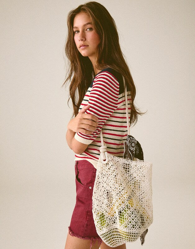 Open-Weave Tote VINTAGE IVORY