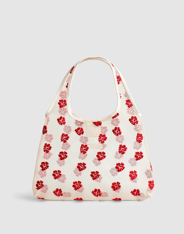Floral-Embroidered Mini Shopper Bag FLORAL MULTI