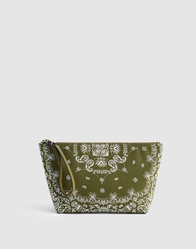 Bandana-Print Zip Pouch CLASSIC OLIVE