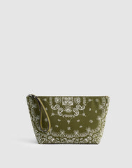 Bandana-Print Zip Pouch CLASSIC OLIVE
