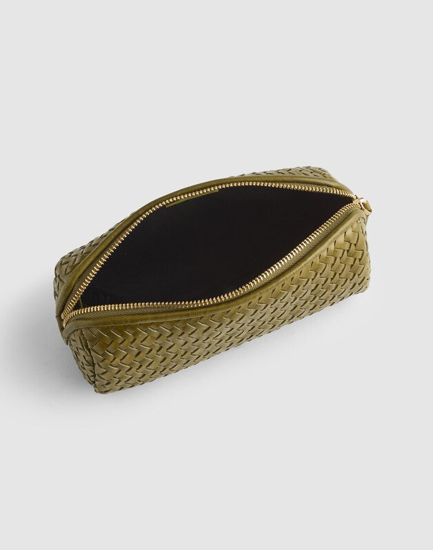 The Signature Woven Zip Pouch CLASSIC OLIVE