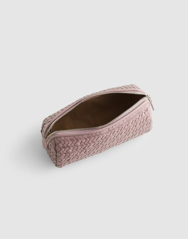The Signature Woven Zip Pouch MARBLE LILAC