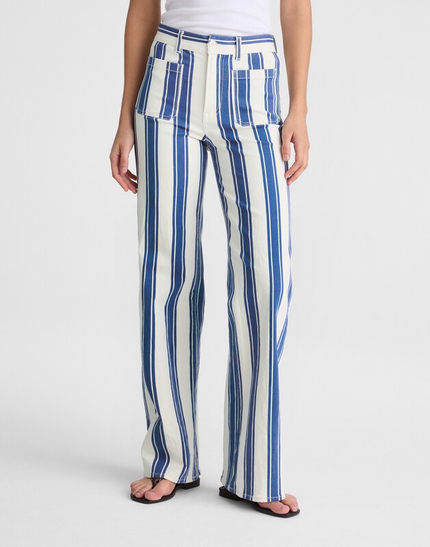 The Emmy Wide-Leg Pant WATERFALL STRIPE