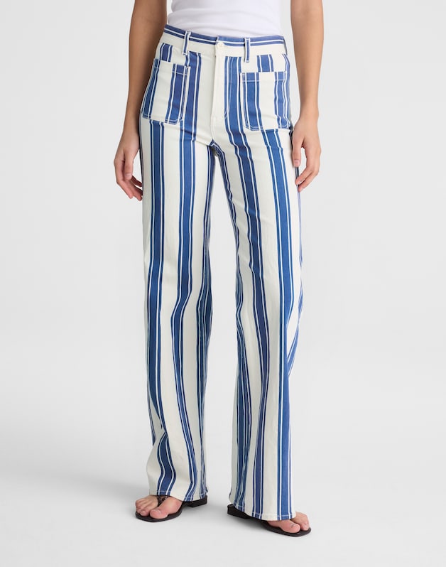 The Emmy Wide-Leg Pant WATERFALL STRIPE