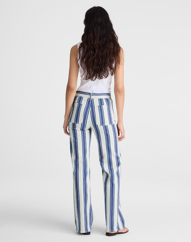 The Short Emmy Wide-Leg Pant WATERFALL STRIPE