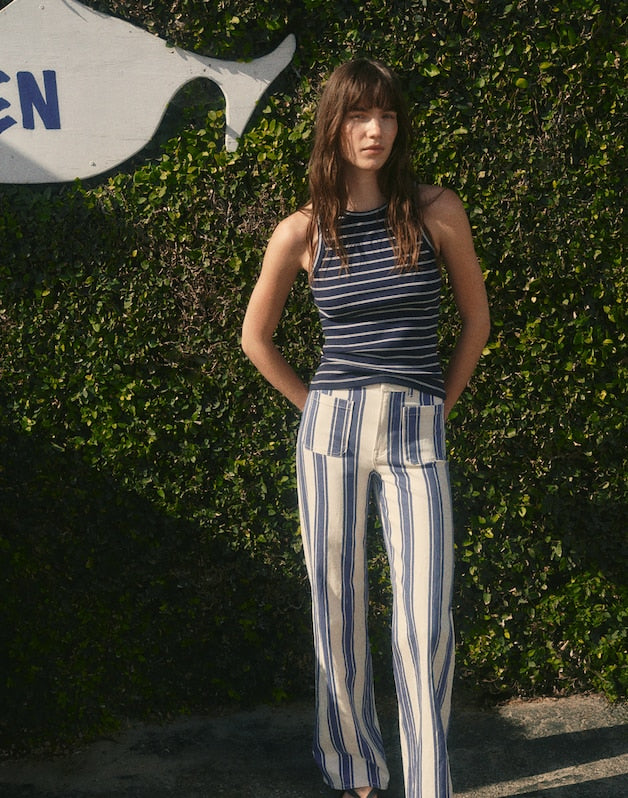 The Emmy Wide-Leg Pant WATERFALL STRIPE