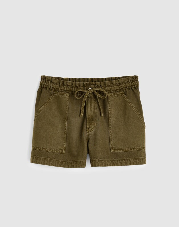 Pull-On Utility Shorts in Airy Denim FADED IVY