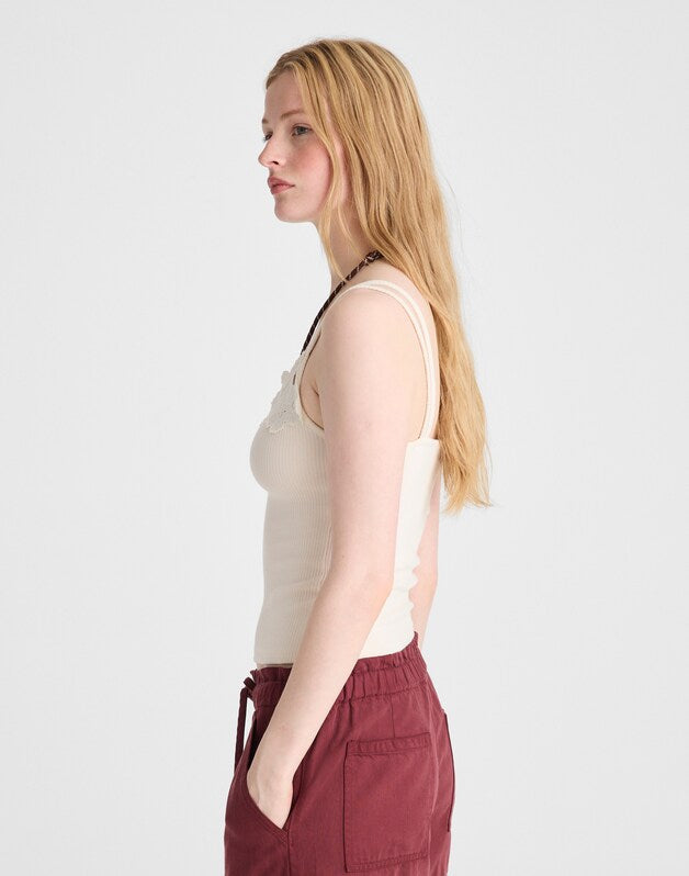 Pull-On Utility Shorts in Airy Denim DUSTY MERLOT