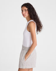 Pull-On Shorts in Seersucker BLACK VINTAGE IVORY YARNDYE