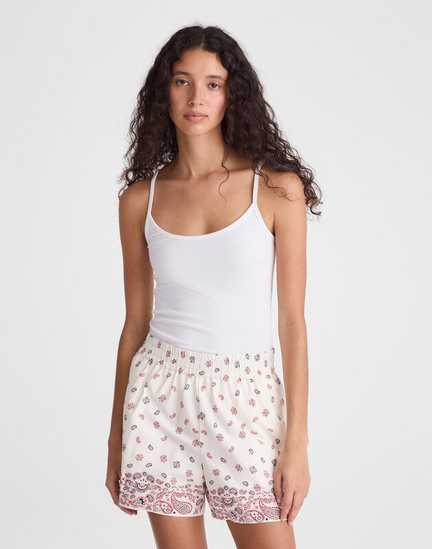 Pull-On Shorts in Poplin VINTAGE IVORY