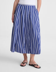 A-Line Midi Skirt in Poplin COOL NAVY