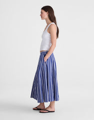 A-Line Midi Skirt in Poplin COOL NAVY
