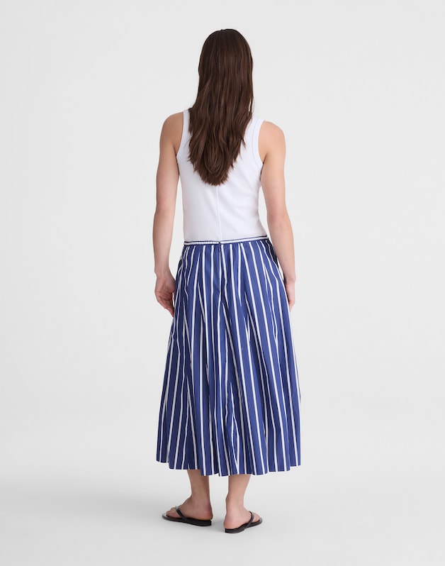 A-Line Midi Skirt in Poplin COOL NAVY