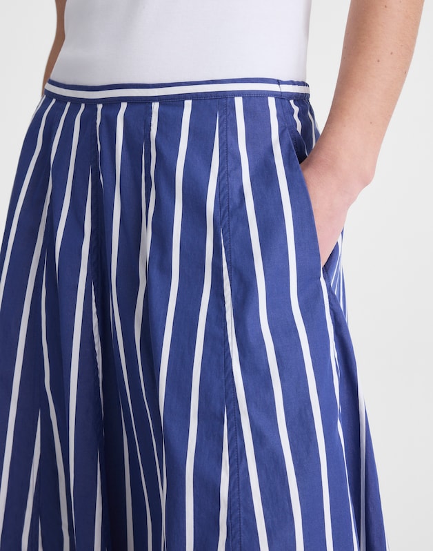 A-Line Midi Skirt in Poplin COOL NAVY
