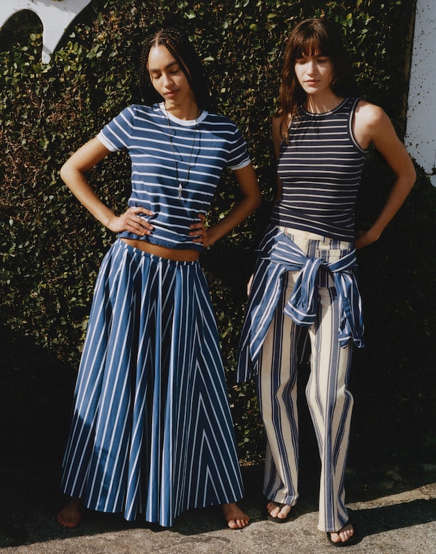 A-Line Midi Skirt in Poplin COOL NAVY