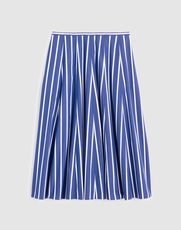 A-Line Midi Skirt in Poplin COOL NAVY