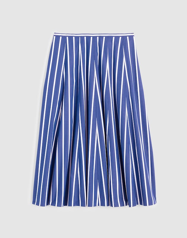 A-Line Midi Skirt in Poplin COOL NAVY