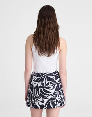 Pleated Mini Skirt in 100% Linen WHITE