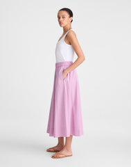 Midi Circle Skirt in Poplin WARM WISTERIA