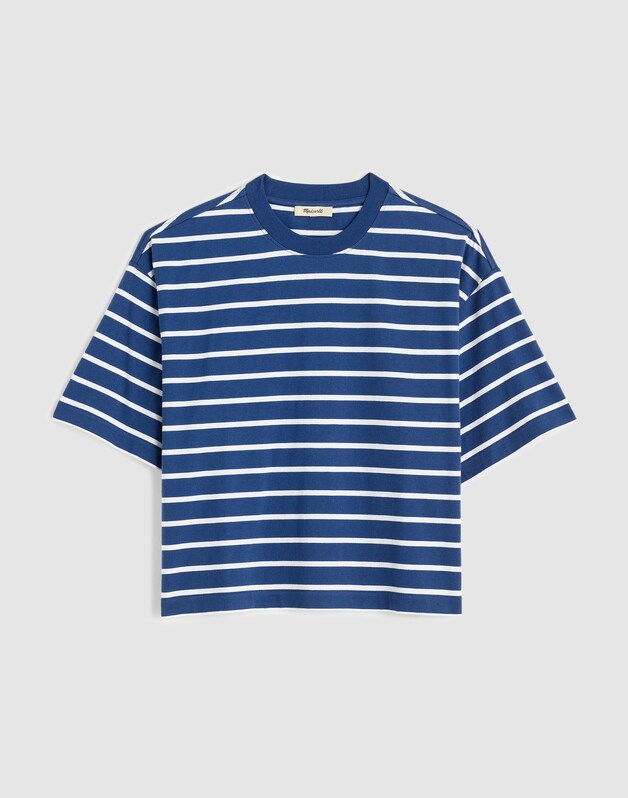 The Boxy Crop Tee in Allday Jersey COOL NAVY