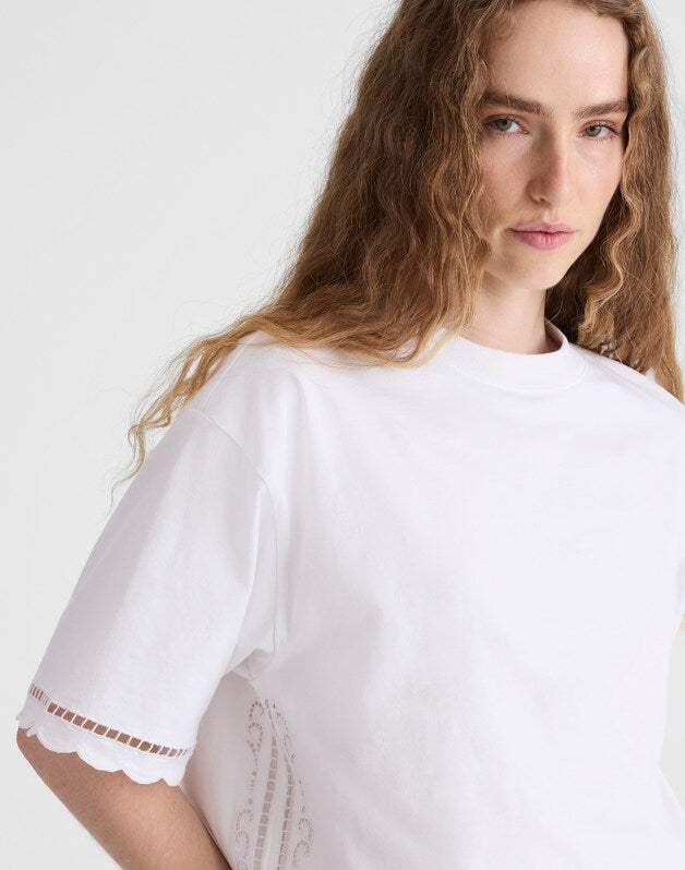 The Boxy Crop Tee in Allday Jersey WHITE
