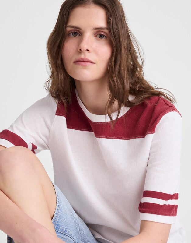 The Relaxed Varsity Tee in Vintage Jersey VARSITY RED