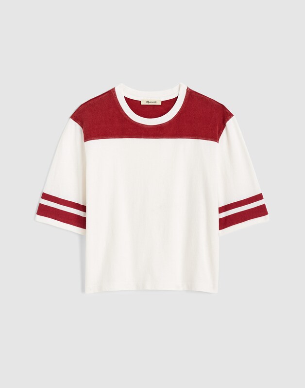 The Relaxed Varsity Tee in Vintage Jersey VARSITY RED