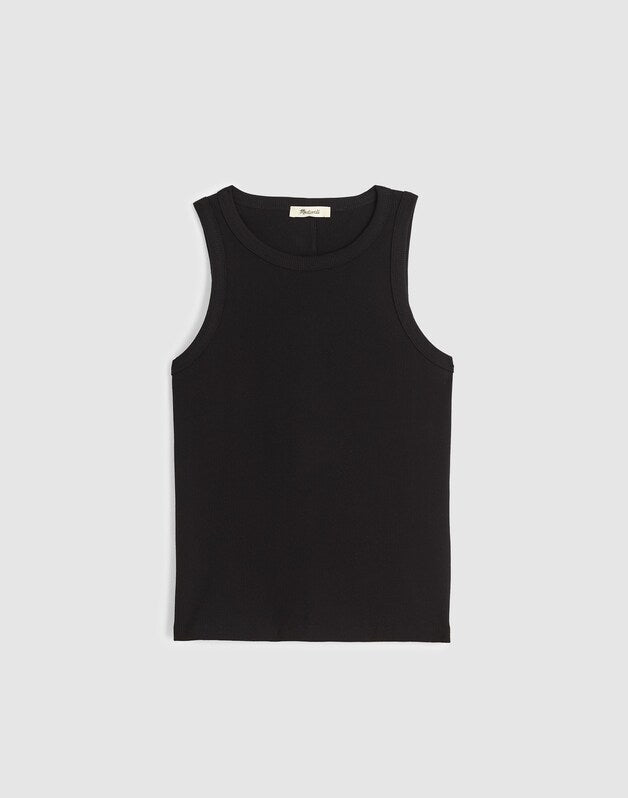 The Essential Tank in Utility Rib JET BLACK