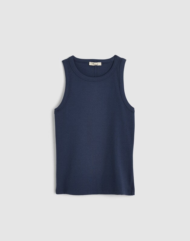 The Essential Tank in Utility Rib PETROL NAVY