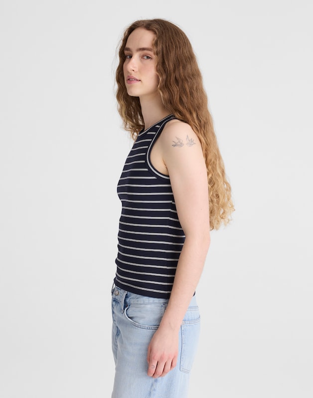 The Essential Tank in Utility Rib CLASSIC NAVY
