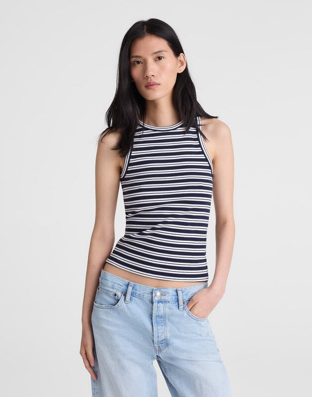 The Essential Tank in Utility Rib NAVY