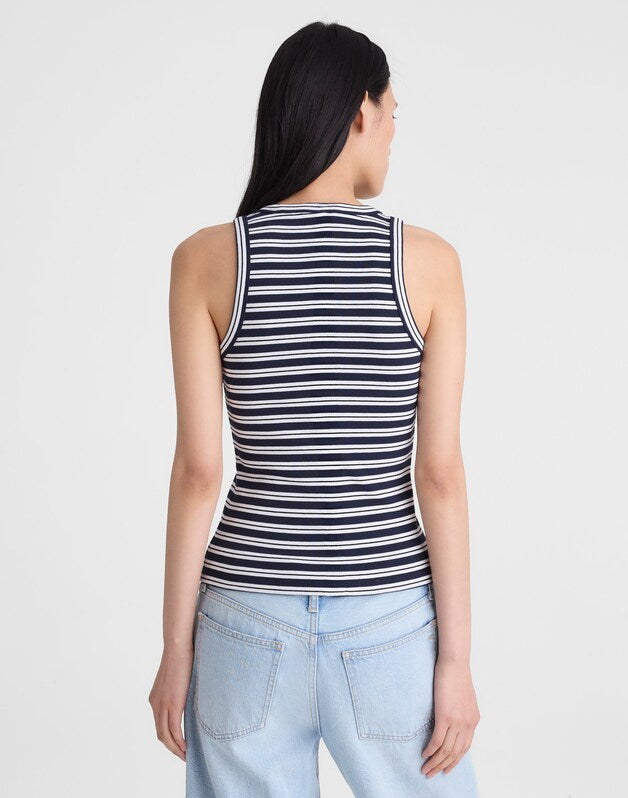 The Essential Tank in Utility Rib NAVY