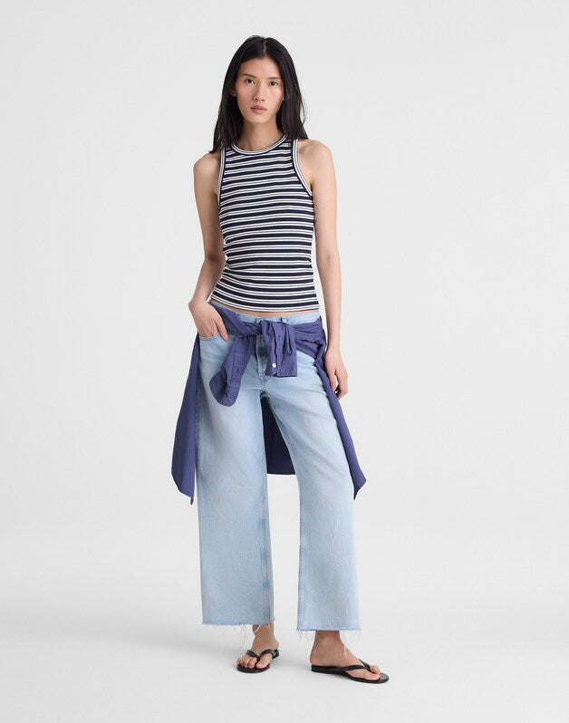 The Essential Tank in Utility Rib NAVY