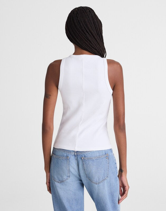 The Essential Tank in Utility Rib WHITE