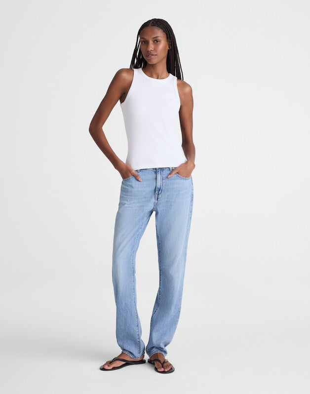 The Essential Tank in Utility Rib WHITE