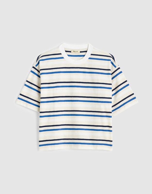 The Easy Crewneck Short-Sleeve Tee VARIEGATED SLUB STRIPE