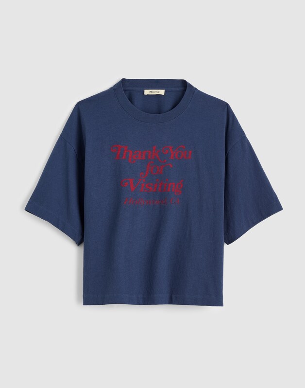 The Boxy Crop Tee in Vintage Jersey PETROL NAVY