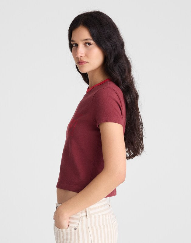 The Relaxed Baby Tee in Vintage Jersey DUSTY MERLOT