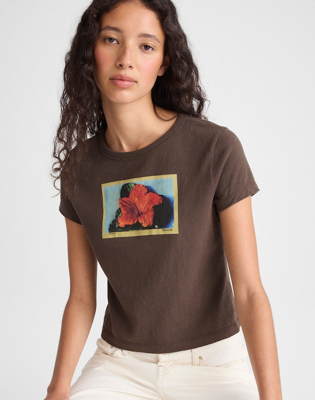 The Relaxed Baby Tee in Vintage Jersey TROPICAL GRAPHIC PRINT
