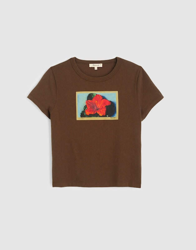 The Relaxed Baby Tee in Vintage Jersey TROPICAL GRAPHIC PRINT