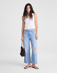 The Easy Crop Scoopneck Tank in Soft Slub WHITE