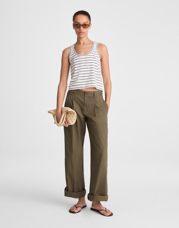 The Easy Crop Scoopneck Tank in Soft Slub LIGHTHOUSE