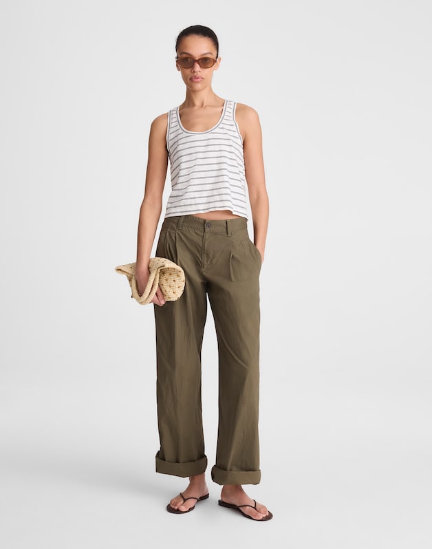 The Easy Crop Scoopneck Tank in Soft Slub LIGHTHOUSE