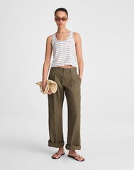 The Easy Crop Scoopneck Tank in Soft Slub LIGHTHOUSE